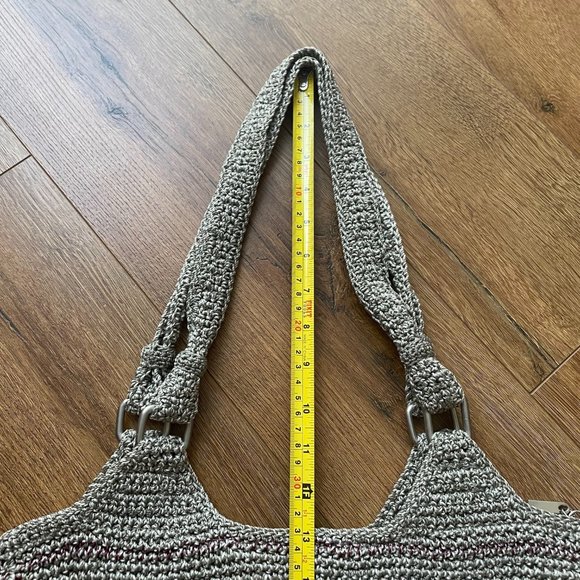 The Sak Bag Mutlicolor Stripe Woven Crochet Shoulder Bag Zip Closure Purse Bag - Picture 7 of 12